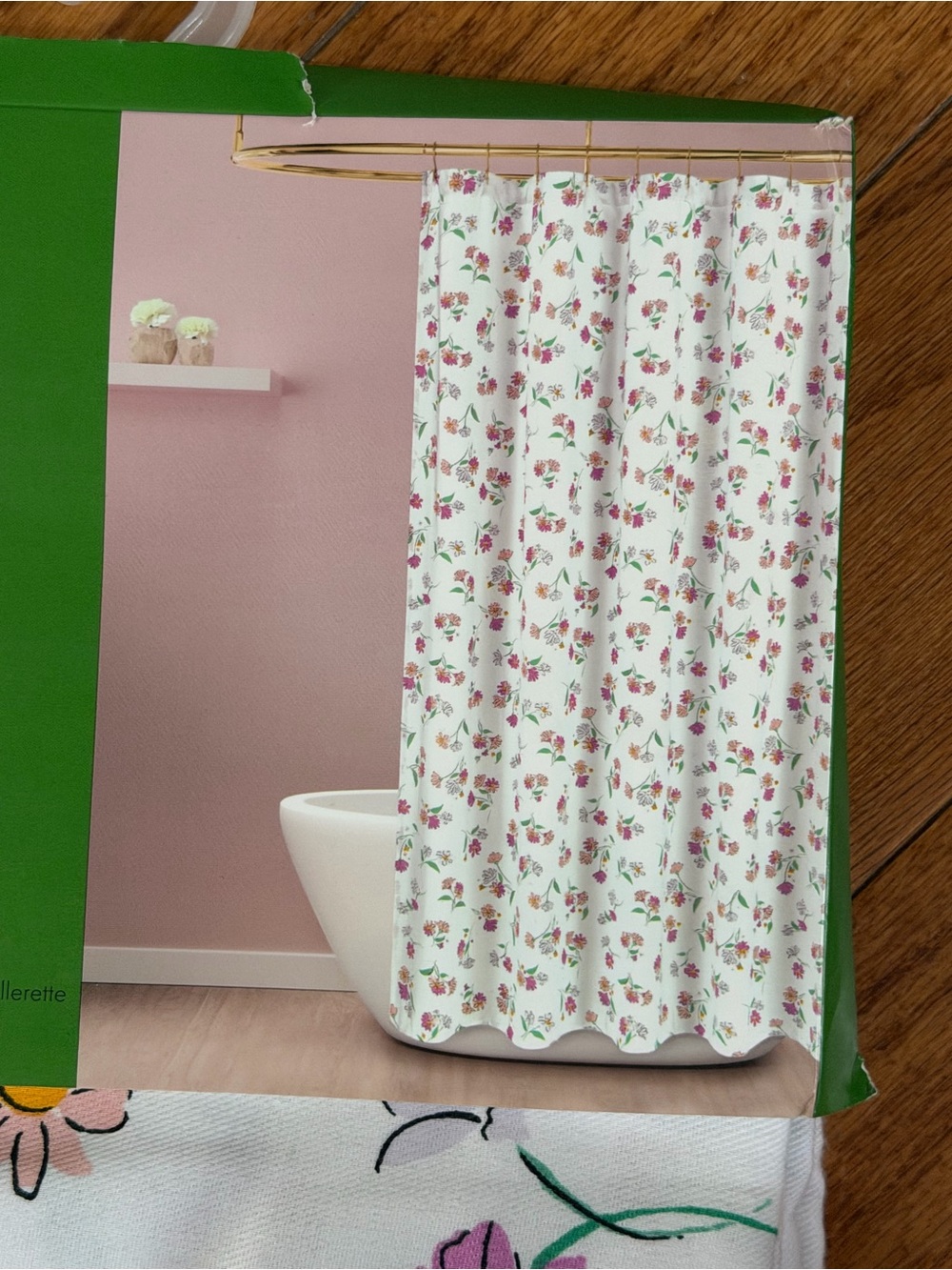 kate spade White Shower Curtain in Dreamy Daisy Ruffled Pansy
